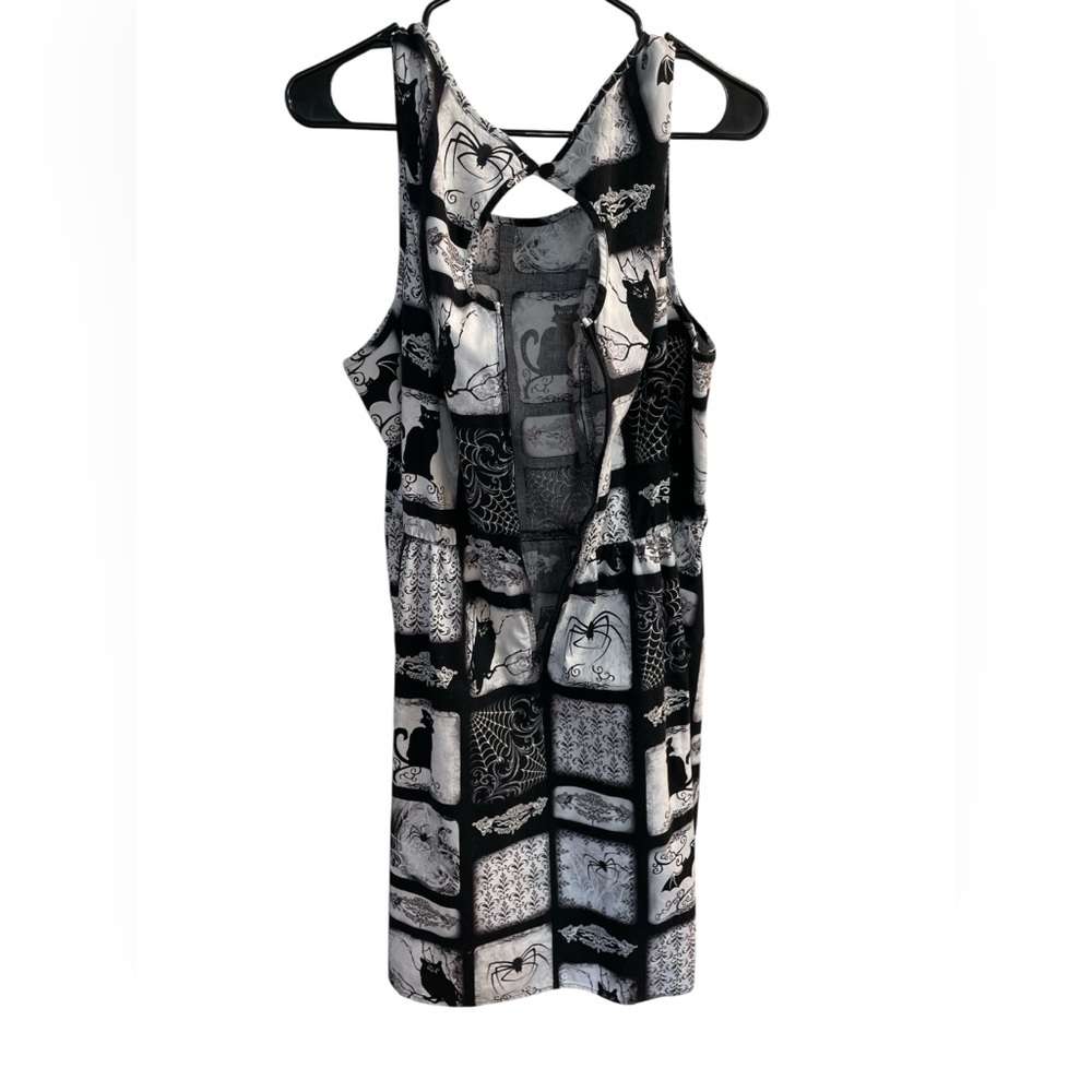 Folter Y2K Goth Cat Print Dress | Alt Girl • Witchy Core • Plus Size 3X - Picture 4 of 6